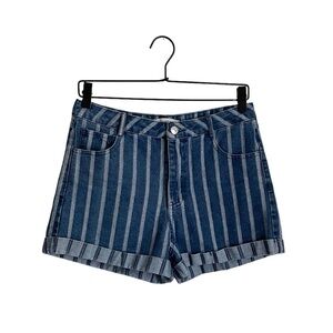 Daphnea Paris Women’s Striped Denim Jean Shorts S